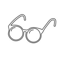 Glasses line icon in doodle style. Vector illustration.