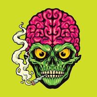 Smoking Skull Weed Cigarette Illustrations mascot vector