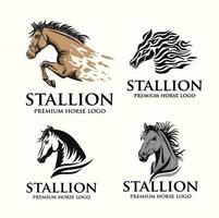 Simple sign horse head sport logo vector collection