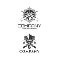 Logotipo de caza montaña apto para pegatinas y serigrafía.