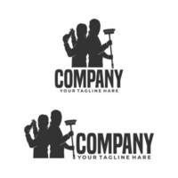 man cleaner logo house cleaner logo vector