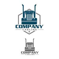 semi trailer truck box logo emblem vector