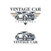 plantilla de logotipo clásico de coche de época vector