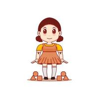 doll play with toys cartoon chibi vector