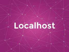 localhost white text illustration with purple constellation map vector