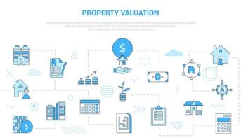 property valuation concept with icon set template banner