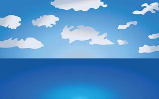 3d Abstract background blue ocean and cloud wallpaper flat gradient color vector illustration