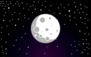 outer space galaxy moon and stars in the night sky vector illustration