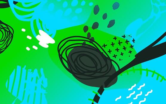 Fondo de color abstracto de triángulos, círculos y líneas. vector