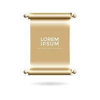 Luxury scroll paper banner objects vector