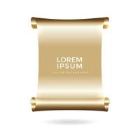 Luxury scroll paper banner objects vector