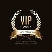 Luxury vip labels and golden badge objects vector