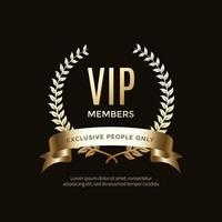 Luxury vip labels and golden badge objects vector