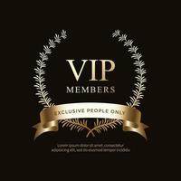 Luxury vip labels and golden badge objects vector