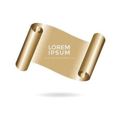 Luxury scroll paper banner objects