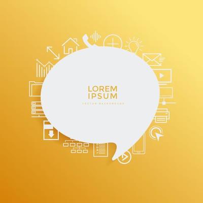 Simple chat icon with beautiful gradient background