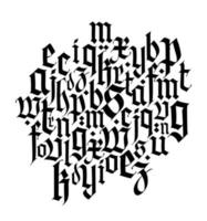 Font composition, medieval gothic vector