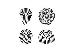 Fingerprint icon set design template vector illustration isolated