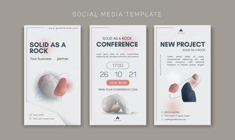 Vector template for social media marketing and web formats, brand identity collection