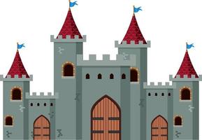 Castillo histórico medieval sobre fondo blanco. vector