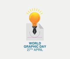 World graphic day idea with bulb vector