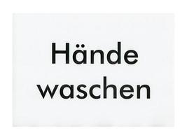 Haende waschen wash your hands sign photo