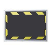 Safety warning sign with copy space isolated over white photo