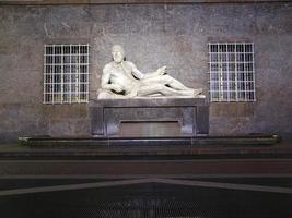 Statue of river Po in Turin, Italy at night photo