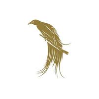 Ilustración de vector de diseño de aves del paraíso, plantilla de concepto de diseño de logotipo de aves del paraíso creativo