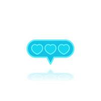 rating, likes vector icon with hearts