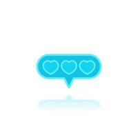 rating, likes vector icon with hearts