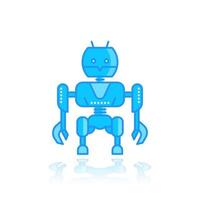 robot on white vector illustration