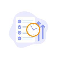 time management vector icon with checklist