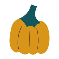 Flat Style Illustrated orange Pumpkin Fruit Icon. Vector Illustration