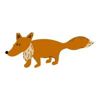 Funny cute cartoon vector animal fox character. Vector illustration