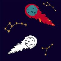 Comet falling down fast Vector Illustration