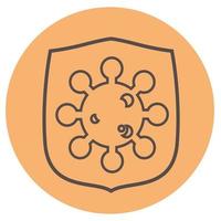 Virus shield protection icon Vector on a peach background. shield and virus sign icon page symbol for your web site design  logo, app, UI. Vector illustration, EPS10.