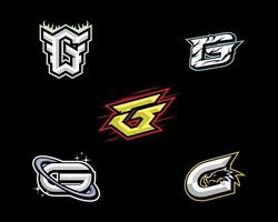 logotipo inicial de g esports vector