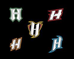 logotipo inicial de h esports vector