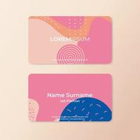 Modern abstract business card design template with rounded corner vector