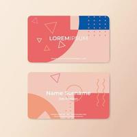 Modern abstract business card design template with rounded corner vector