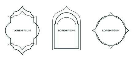 Set of islamic frame deco design template vector