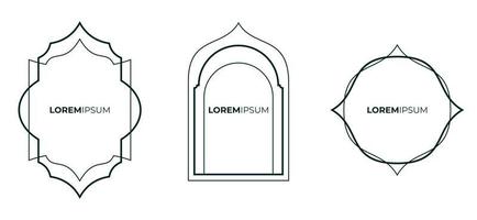 Set of islamic frame deco design template vector