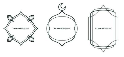 Set of islamic frame deco design template vector