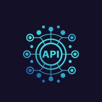 api, interfaz de programación de aplicaciones, ilustración de vector de integración de software