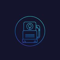 Biofuel station vector linear icon