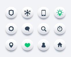 Basic web icons set, communication and technology vector