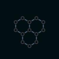 graphene icon, atomic carbon structure vector