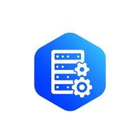 icono de vector de configuración de alojamiento para web