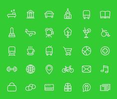 line icons set for maps and navigation apps vector